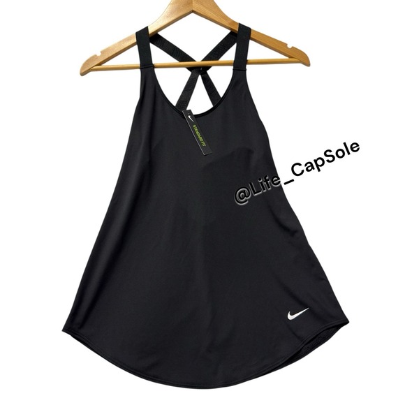 Nike Tops - Size XS Nike Dri Fit Intertwist Criss Cross Tank Top Women Black Workout Gym NEW
